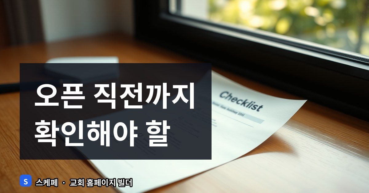 교회 홈페이지 오픈 당일 체크리스트