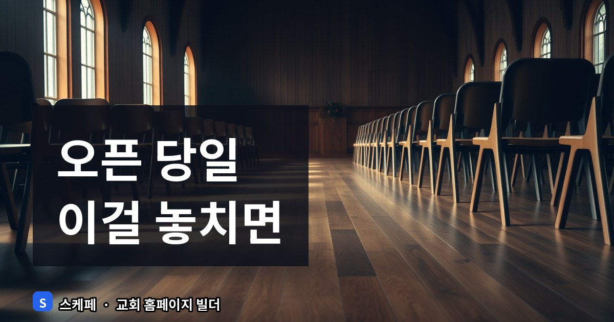 교회 홈페이지 오픈 당일 체크리스트