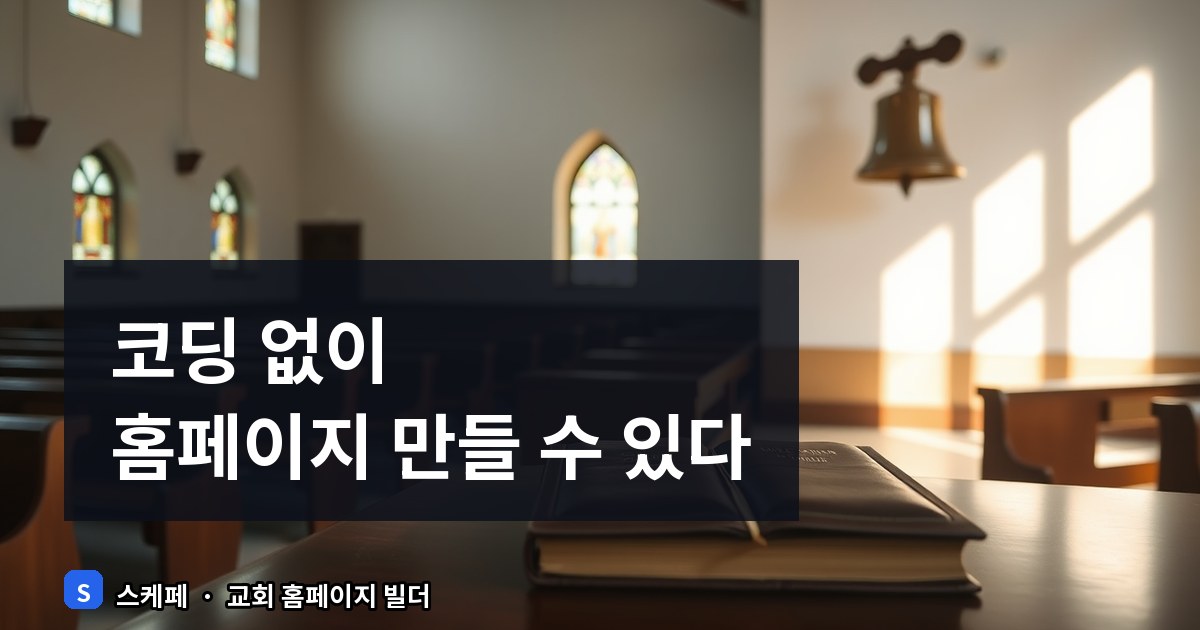 코딩 없이 교회 홈페이지 만들기